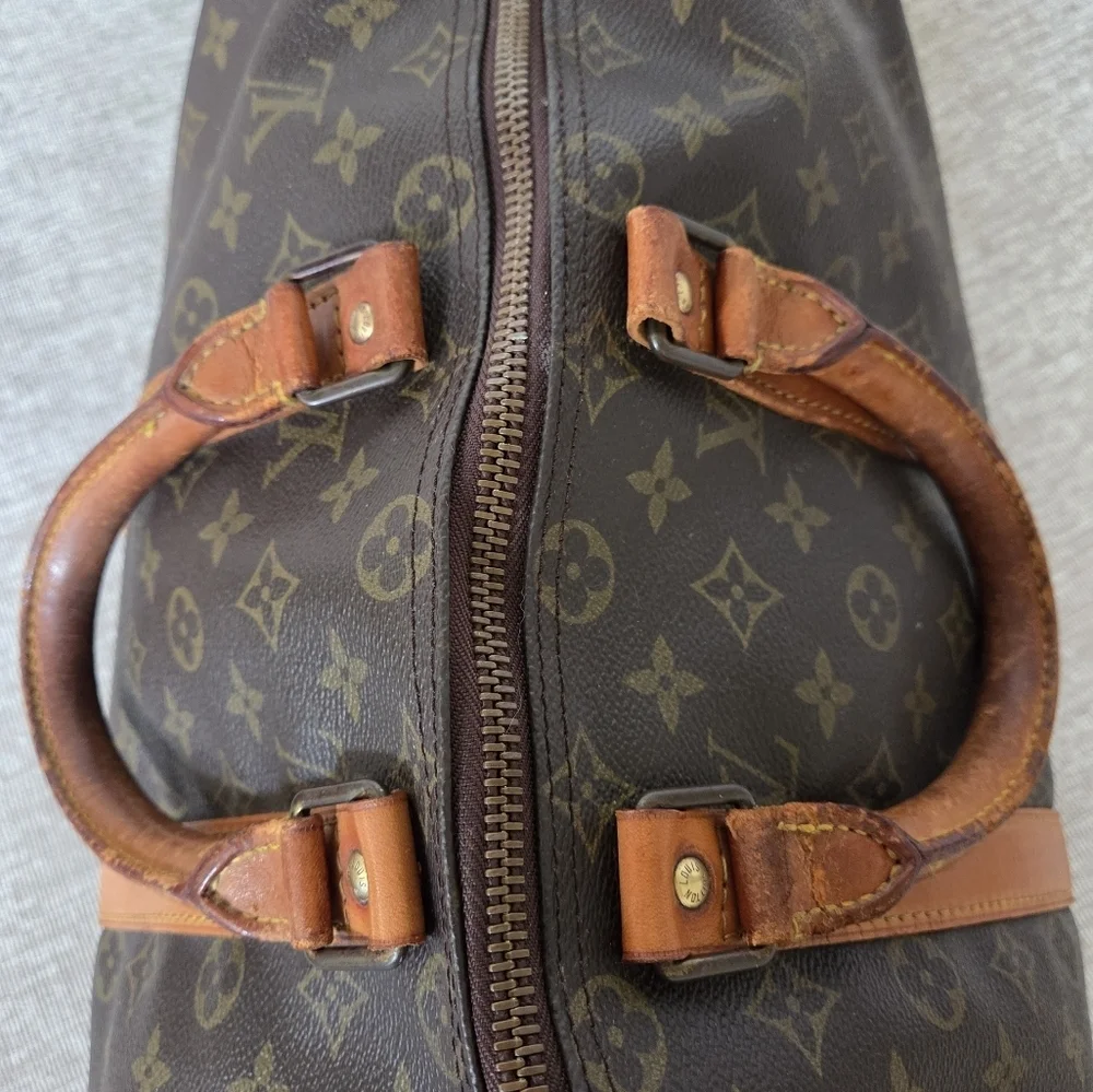 Louis Vuitton Keepall Bandouliere 45 Monogram Canvas Duffel Bag Authentic